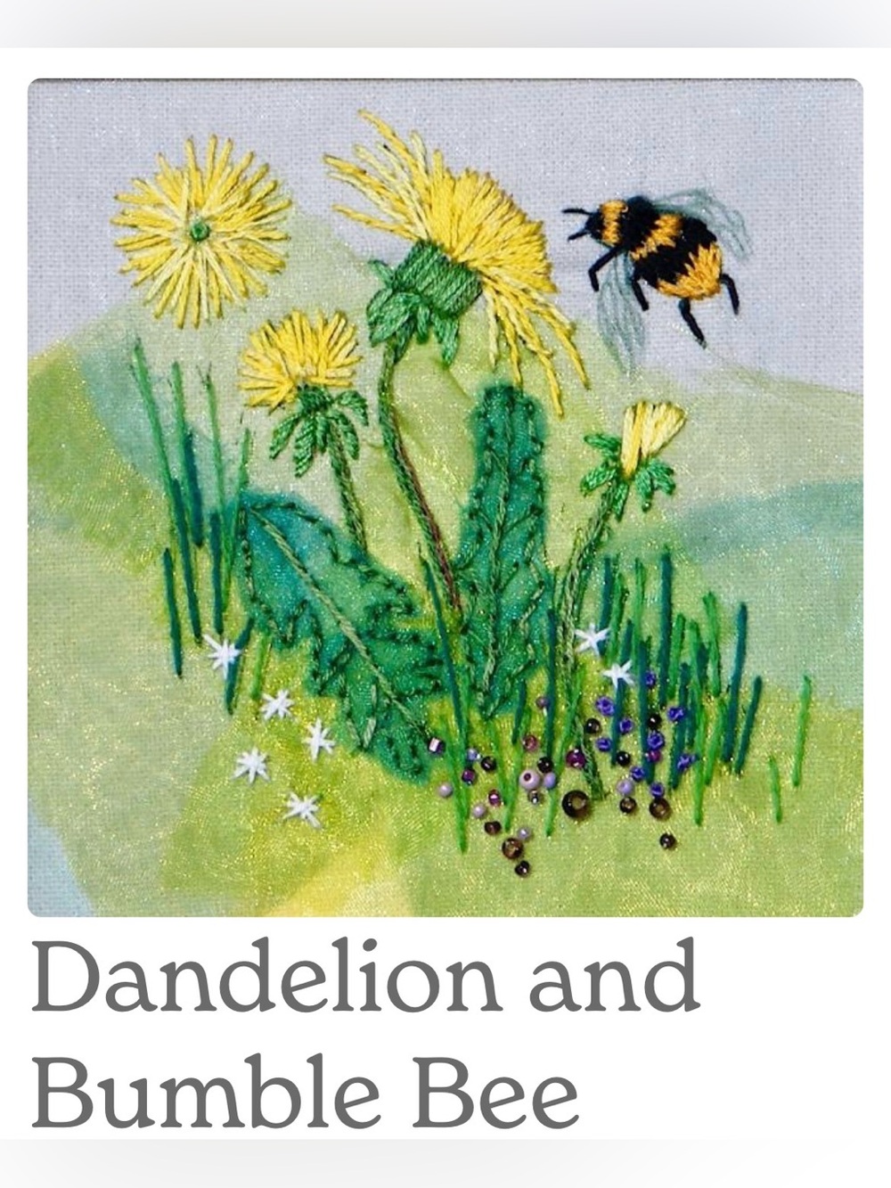 Rowandean Embroidery Kit “Dandelion & Bumblebee” | Complete Needlecraft Kit